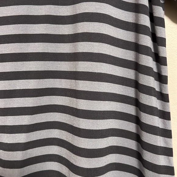 Matilda Jane Size M Top Blue Gray Stripe Polka Dot Let's Get Lost Peplum. - Picture 7 of 11